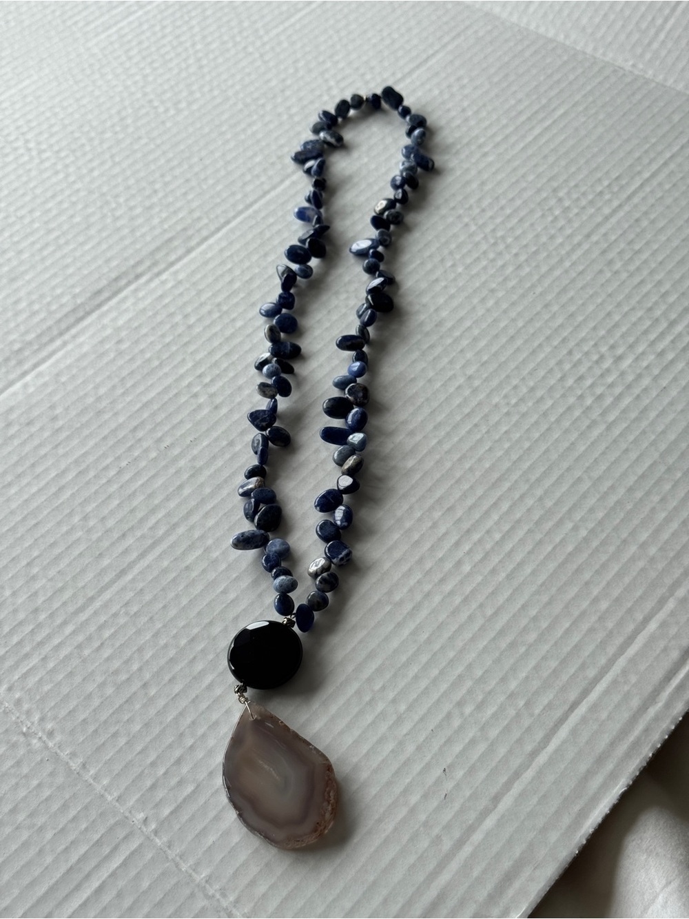 JODIE M Blue Sodalite Beaded Necklace & Stretch Bracelet Set